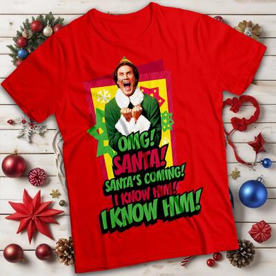 Funny Mens and Womens Elf Red and White Christmas T-Shirt Tee #MC