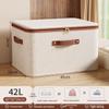 Tian Shan Cotton Linen Zipper Storage Box with Lid for Clothes and Toys