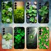 Clover Plant Four Leaf  Phone Case For Samsung Galaxy A73,A72,A71,A70,A53,A52,A51,Others Soft Black Cover