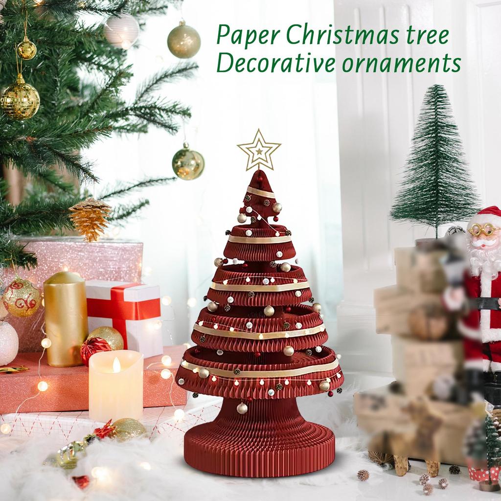 Paper Christmas Tree Decoration, Festive Creative Desktop, Living Room, Home Window