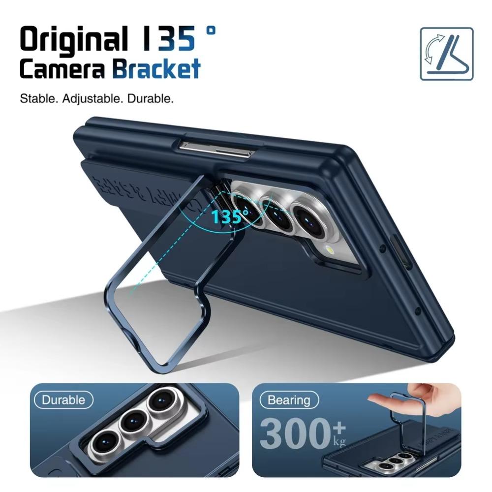 Busine Sle Multifunctional Lens Holder with Wristband Tempered Glass Film Case for Samsung Galaxy Z Fold 7 6 5 4 3 Protect Cover