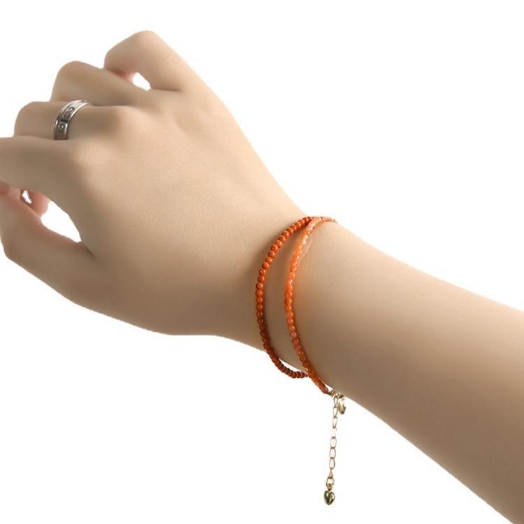 Southern Red Agate Bracelet, Natural Crystal Bracelet, Red Rope, Small Niche Design, Simple Bracelet for Girls