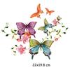 For Clothing T-shirt Heat Tranfer Printing Sticker Transfer Pyrography 2PC Bird Iris Series
