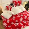 Christmas Style Thick Winter Blanket for Bed Soft Warm Snowflake Fleece Comforter Double Size Faux Lambswool Sleeping Blankets