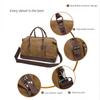 Simple Men Canvas Travel Bag PU Leather Outdoor Sports Gym Fitness Bag Large Capacity Multiple Pockets Handbag Weekend Carry On Duffel Bag