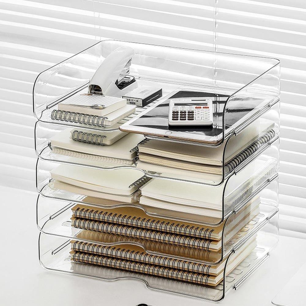 Desktop Organizer A4 File Storage Tray Book Shelf File Organizer Stackable File Rack Documents