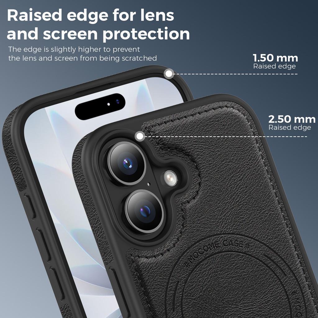 For iPhone 17 Case Compatible with MagSafe Leather Back Phone Cover