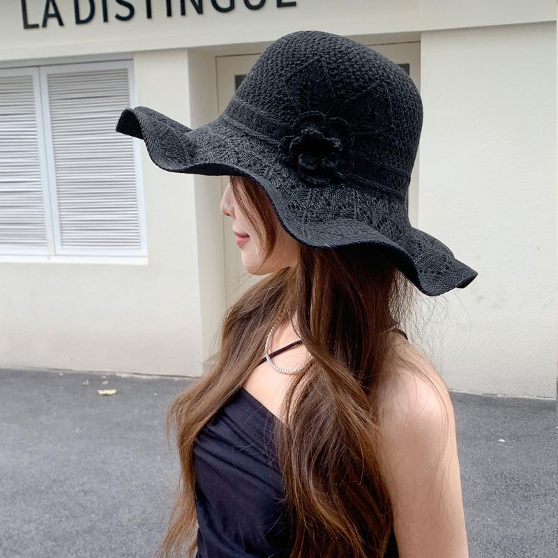 Spring and Autumn New Hat Women's Summer Plain Face Cover Sun Hat Outdoor Big Edge Sun Hat Tide