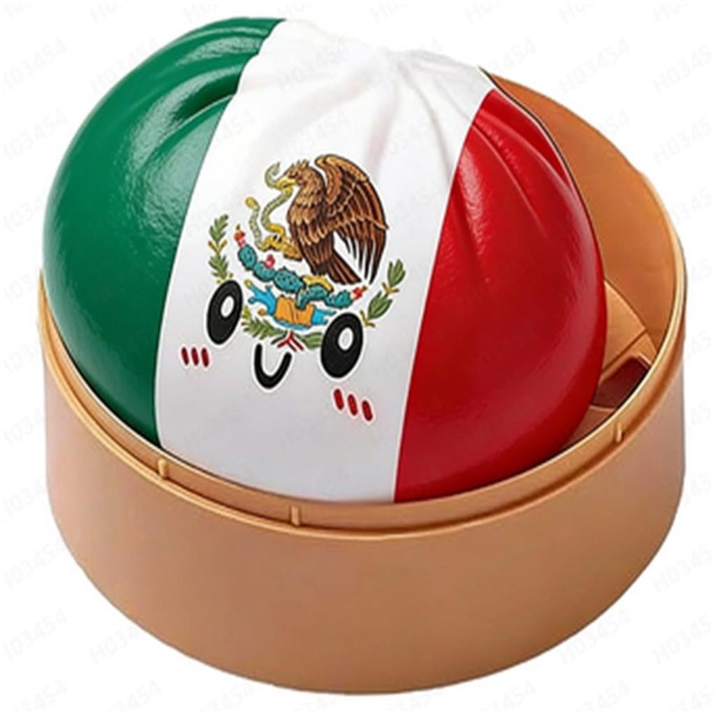 Dumpling Squishy Toy Slow Rising Stress Relief Squeeze Toy with National Flag Print for Kids and Adults Home Office Decor