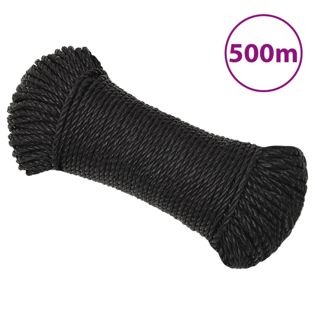 Vidaxl Linka Robocza, Czarna, 3 Mm, 500 M, Polipropylen