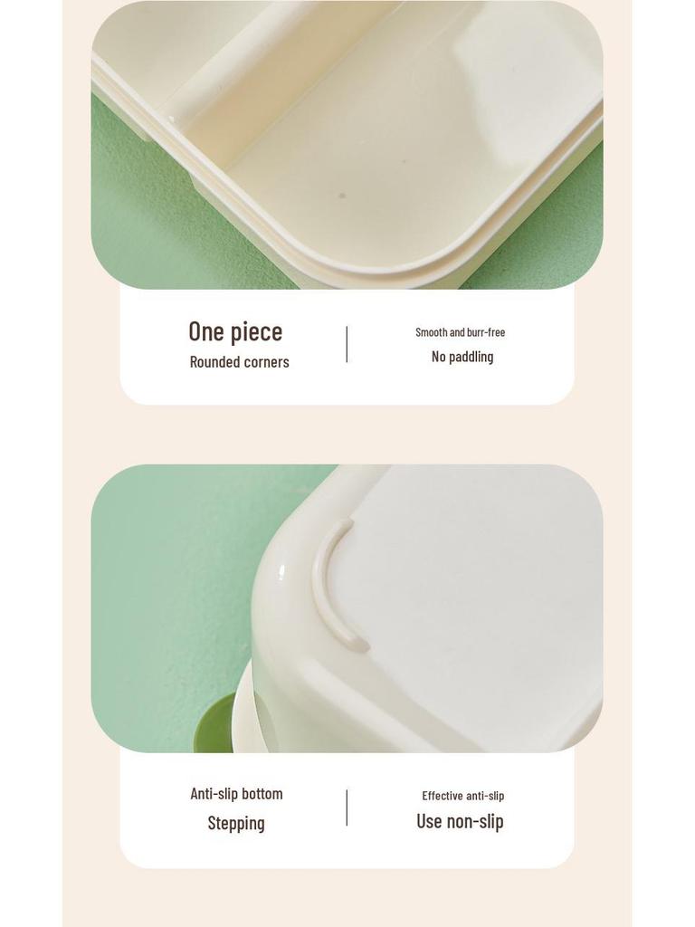 Microwaveable Bento Lunch Box with Utensils & Dressing Container