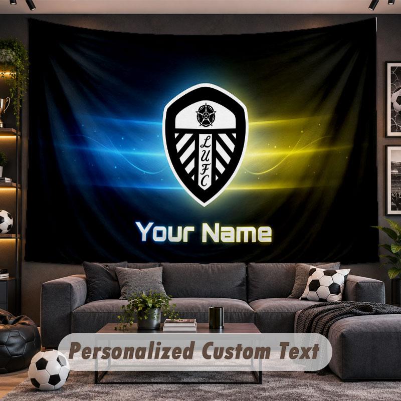 Wall Hanging Tapestry Custom NameLeeds United Pattern Personalized Printed Fabric Wall Decor