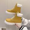 Female Shoes Punk Style Ladies Snow Boots Korean Lace-up with Laces Biker Combat 39 Work Spring Autumn Winter 2025 Hot Novelty