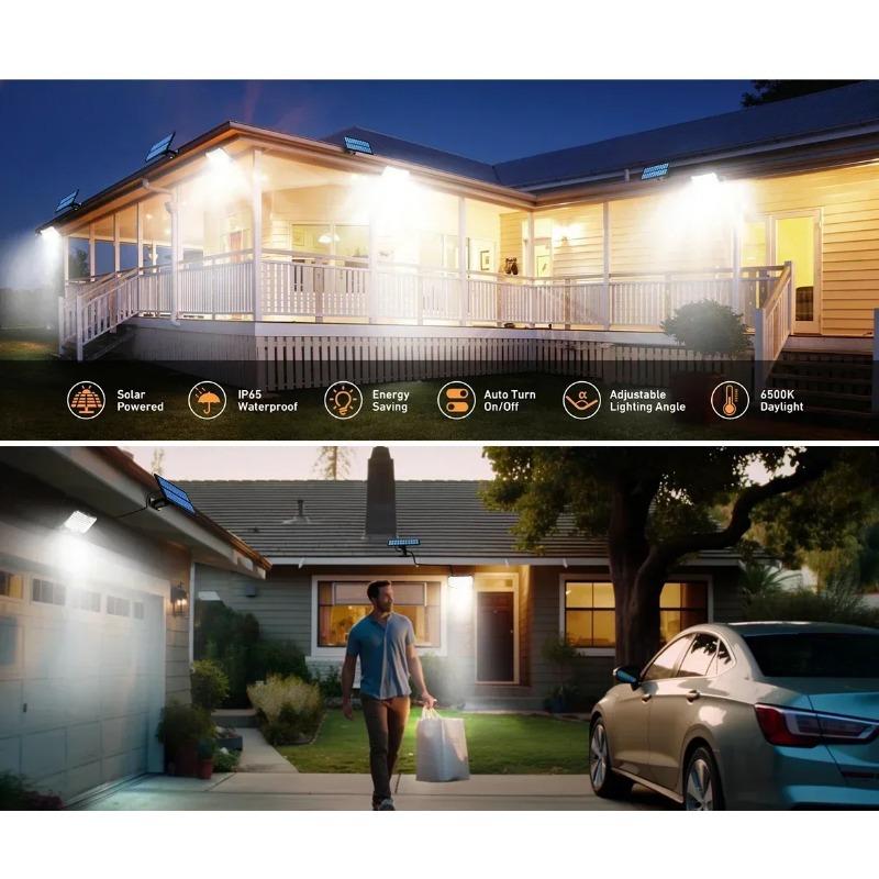 234 LED Solar Wall Lamp With Motion Sensor Infrared Remote Control 3 Modes Patio Porch Garden Backyard Solar Outdoor Light