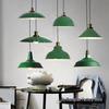 Industrial Style Green Semicircle Pendant Light for Dining Rooms and Bars