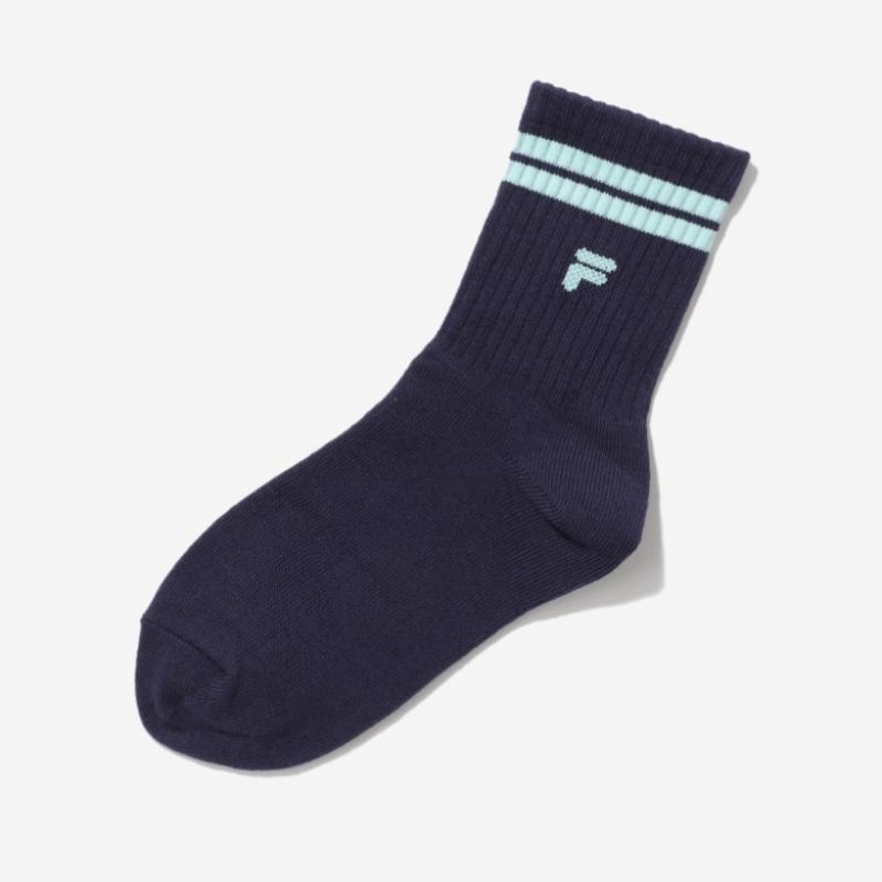 [Fila Kids] Kids F Logo Long Socks  Fk3sce5350x Nay  q0zFk3sce5350xNay