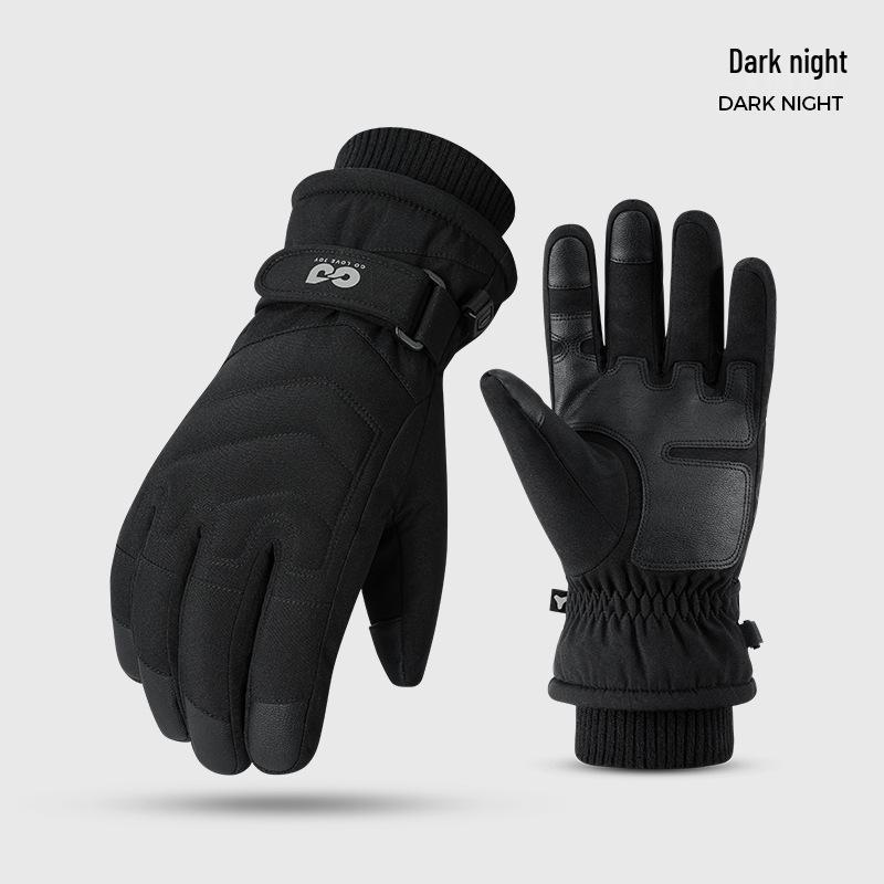SK42 Unisex Fleece-Lined Ski Gloves: Anti-Slip, Thickened, Warm for Outdoor Sports and Motorcycle Riding