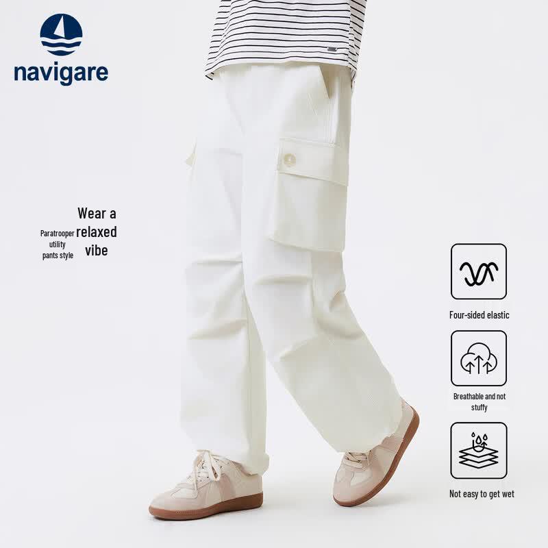 Navigare Girls' Water-Repellent Straight-Leg Cargo Pants