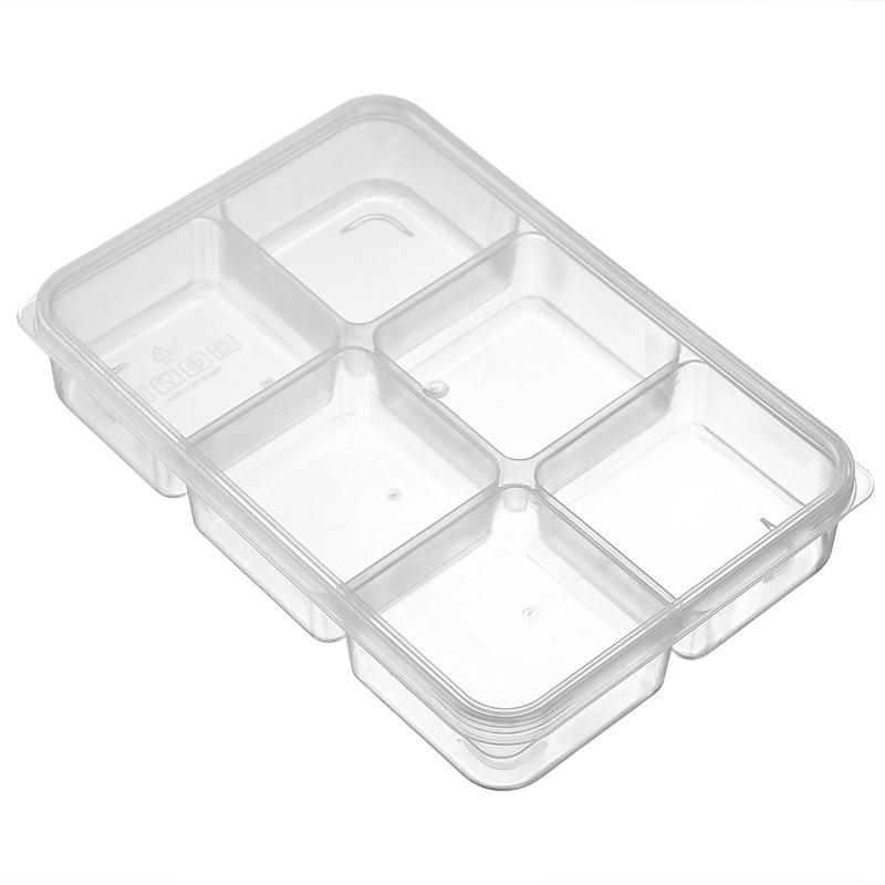 Japanese-Style Four-Grid Food Storage Box - Thickened Freshness Preserving Divider for Refrigerator/Freezer