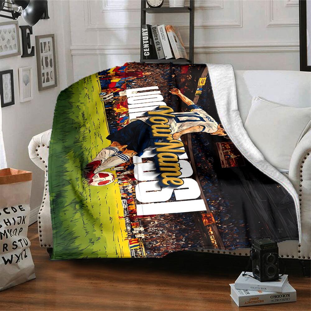 Messi Personalized Name Blanket Cozy Customizable Blanket Comfortable Suitable for Livingroom Bedding Sofa Office Chair for All Occasions
