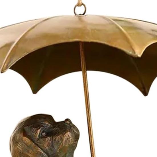 Animal Hummingbird Feeder with Umbrella Squirrel/Cat/Dog Holding Umbrella Birds Feeder Metal Hummingbird