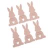 6PCS Easter Bunny Money Holders Funny Felt Cash Holder Card for Banknote Storage Party Decoration Cream Color