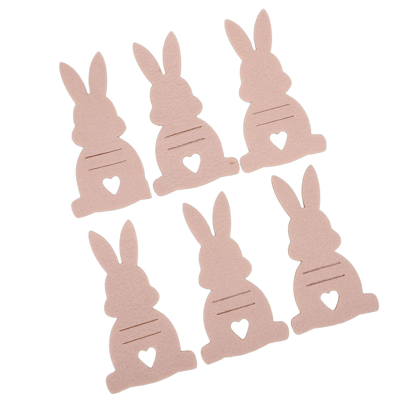 6PCS Easter Bunny Money Holders Funny Felt Cash Holder Card for Banknote Storage Party Decoration Cream Color