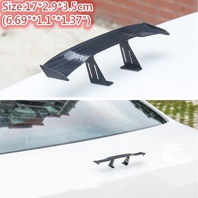 1pc 6.7/'/' Plastic Carbon Fiber Mini Auto Car Wing Tail Spoiler GT Fly Decoration