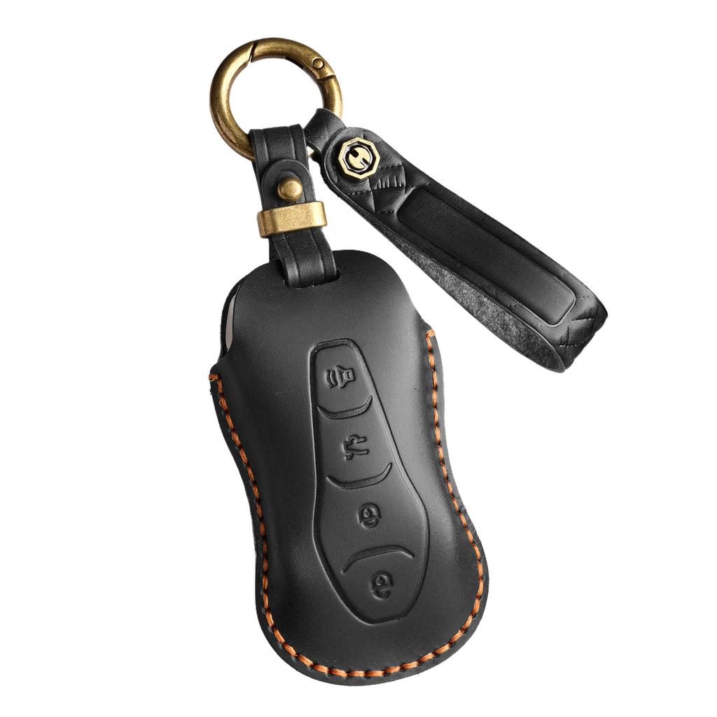 Retro Key Cover Is Suitable for Geely Xingyue Car Boyue Pro Shell Buckle Handmade Leather Key Protection Bag
