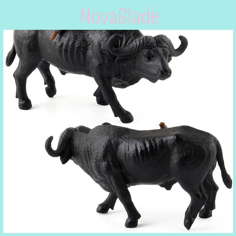 Búfalo de Agua Animal Salvaje Modelo Juguete de Plástico Para Niños Sala de Juegos Educativa Decoración