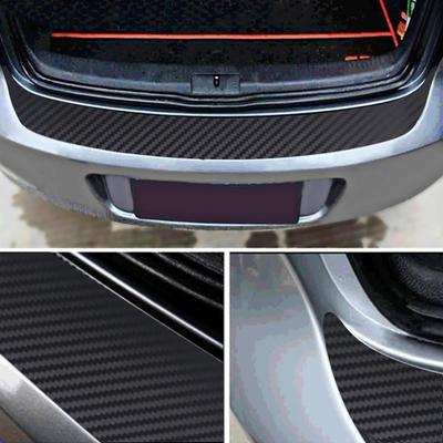 Universal-Aufkleber für die hintere Kofferraumschutzplatte, Auto-Heckstoßstangenverkleidung, Anti-Kick-Kratzschutz-Aufkleberstreifen, 3D-Kohlefaserfolie