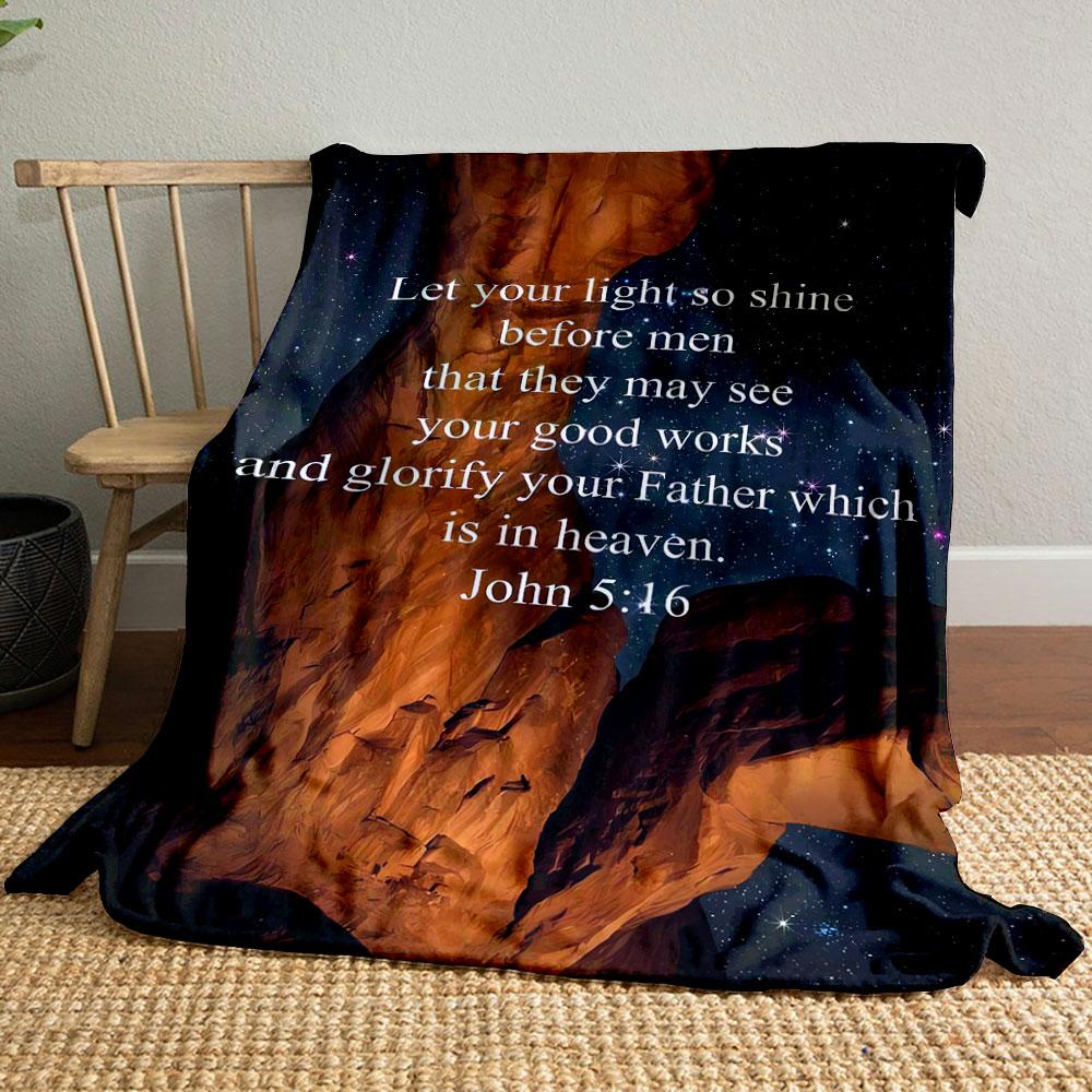 

Starry Night Scripture Blanket Printed Blanket for Living Room Bed Couch lunch break Soft Cozy Blanket for Friend s festival Gift 80cm x 120cm