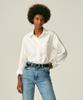 LADY VOLUME Sleeve Button-Up Oxford Shirt_White