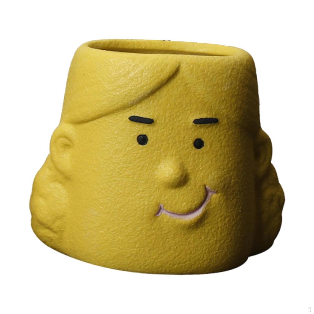 Ceramic Flower Pot Funny Cartoon Planter Artwork Modern Cute Plant Flowerpot for Balcony