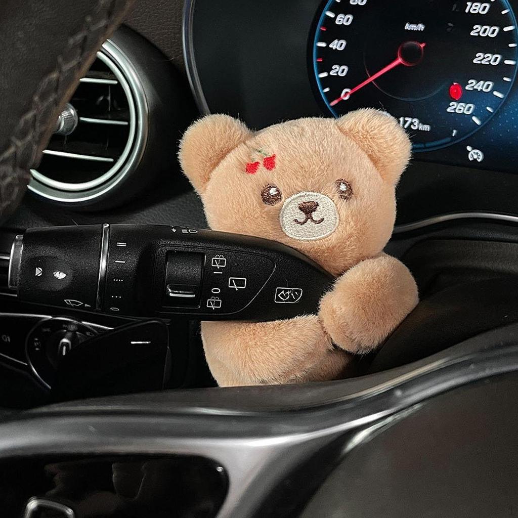 Wiper Shift Handle Cartoon Animal Plush Doll Cute Multipurpose Length 15.5cm Little Bear