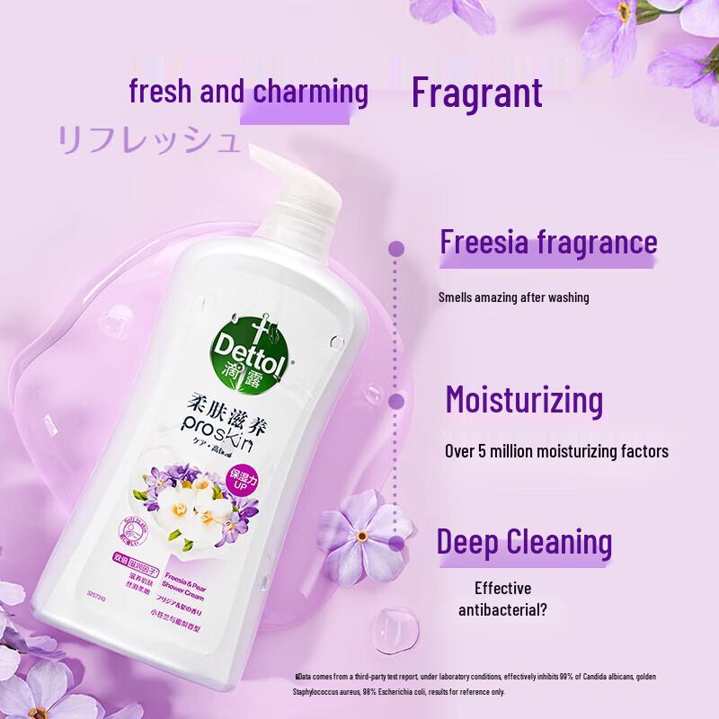 Dettol Moisturizing Antibacterial Shower Gel with Freesia & Pear Scent