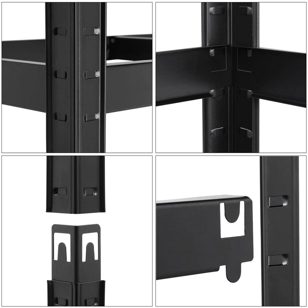 Regał Magazynowy 5 Poziomów Czarny 625Kg 150X75X30 Cm