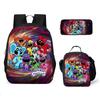 Smiling Critters Cartoon Backpack Shoulder Bag Pencil Case 3-Piece Set, Kids School Bookbag