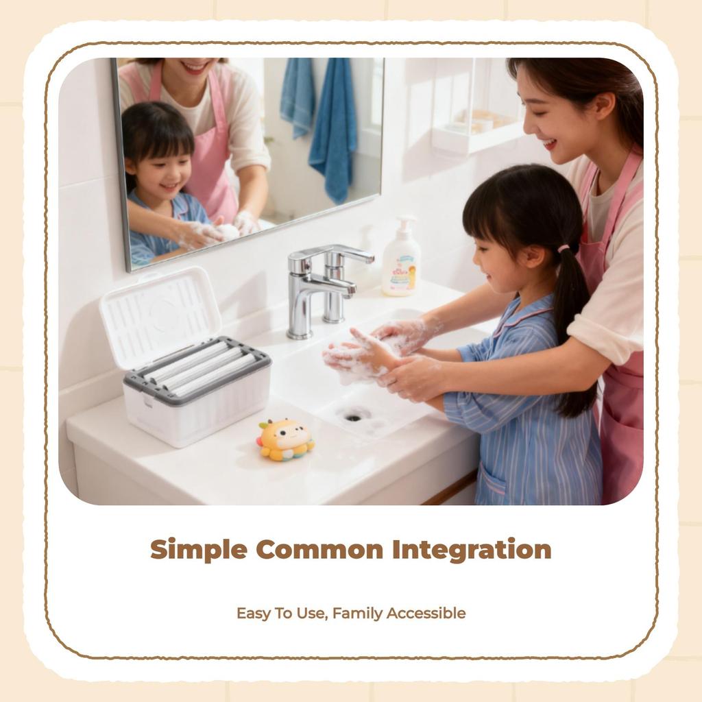 Soap Dish, Automatic Draining Rotating Holder, MultiFunctional Storage Box, Bathroom Gray 1