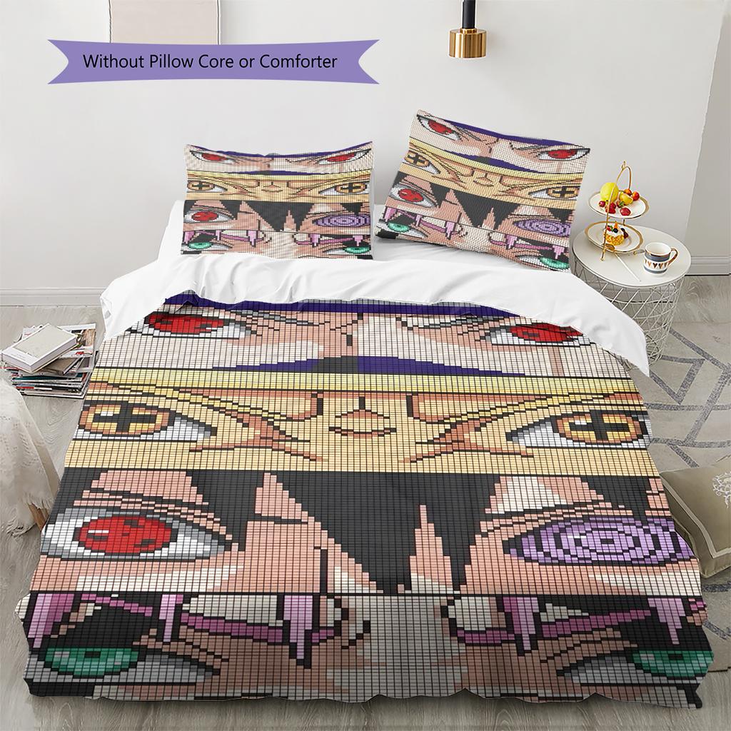 Pościel z wzorem kreskówkowym Zestaw kołdry Poszewka na kołdrę Poszewka na poduszkę Dekoracja domu Prezent urodzinowy (1 * poszwa na kołdrę + 2 * poszewki na poduszki, bez rdzenia)