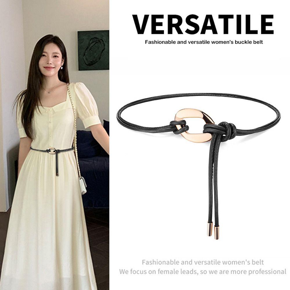 DIY Schlankmacher-Seil mit Metallschnalle Dünner Bund Mode Geknoteter Gürtel Für Röcke Kleider Oberteile Kleidung