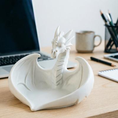 3D Geprint Draak Opbergbakje Sieraden Snuisterijen Sleutels Schaal Houder Huis Kantoor Gevleugelde Draak Bureau Decoratie Ornament