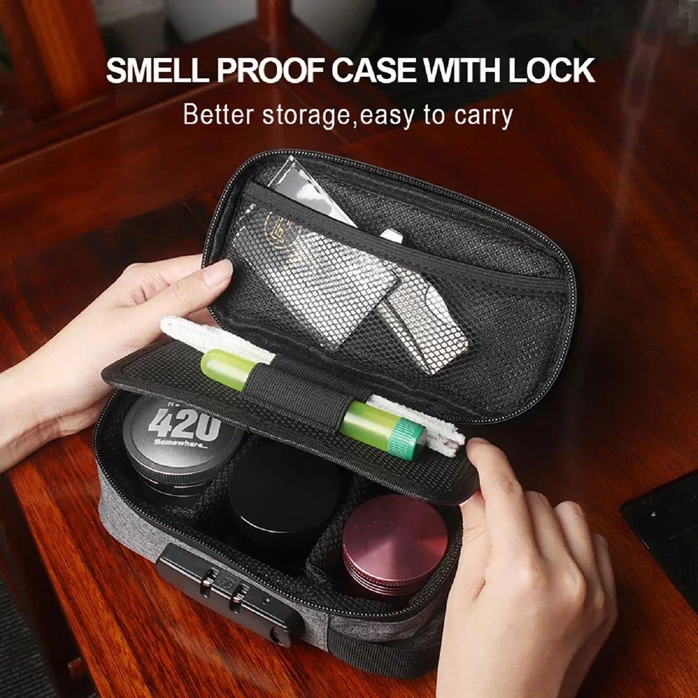 Combination Lock Smell Proof Bag Waterproof Smooth zipper Odorless Storage Case Blocks Out Smells Portable Medicine Lock Box