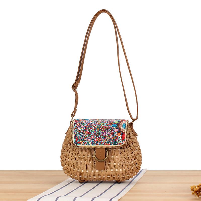 

Шикарная мини-сумка ручной работы из бумажной веревки через плечо — высококачественный минималистичный дизайн премиум-класса для стильных женщин верблюд