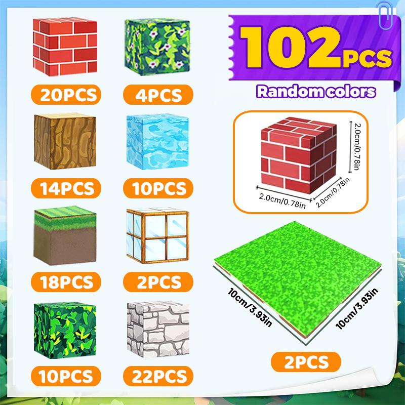 Magnetisches Bausteinspielzeug Baustein-Set, DIY-Montagespielzeug für Kinder Bausteintisch Bauspiele mit Grundplatte