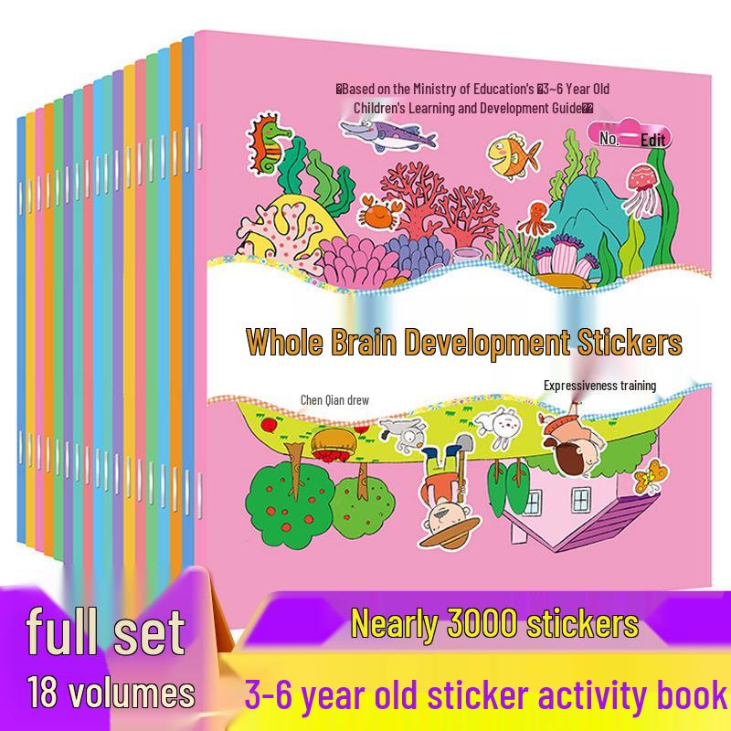 Whole Brain Development Sticker Book for Ages 0-6: Dress-Up & Concentration Training