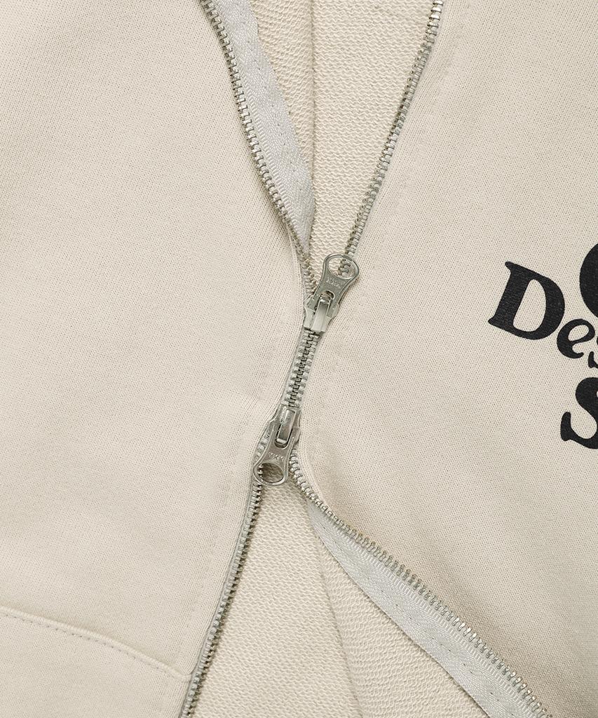 Cavish Seller Logo Zip Up Hoodie Beige(Cv2Fsum480A)