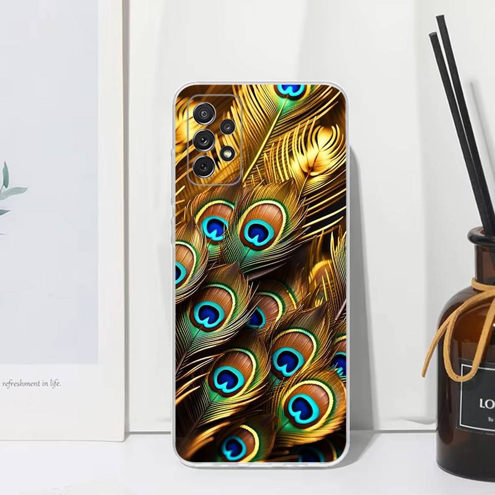 

Feathers Art Peacock Phone Case For Samsung S30,S23,S21,S22,S20,Ultra,FE,Lite, S10,S9,S8,PIus,Transparent, Silicone Case SamsungS24ULTRA