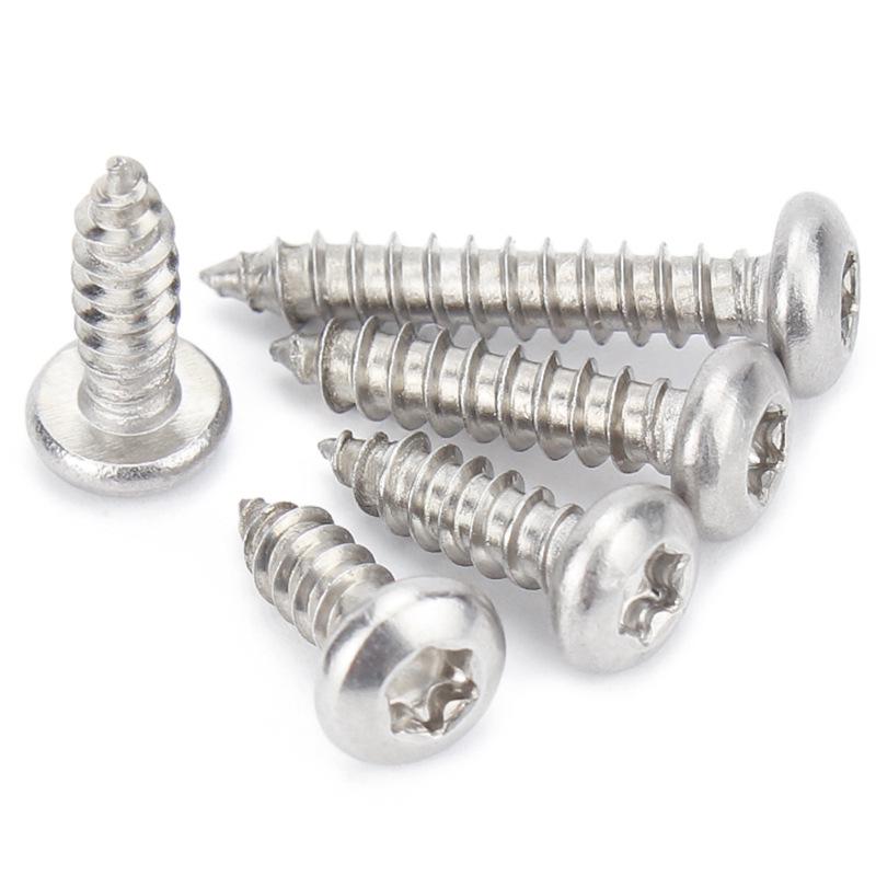 201 Stainless Steel Plum Blossom Self-Tapping Screws, Round/Pan Head, Sizes M2-M6