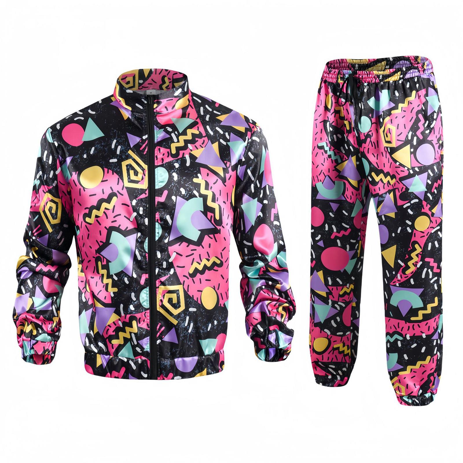 

Разноцветный комплект одежды хиппи 1980-1990-х годов XL арбуз красный